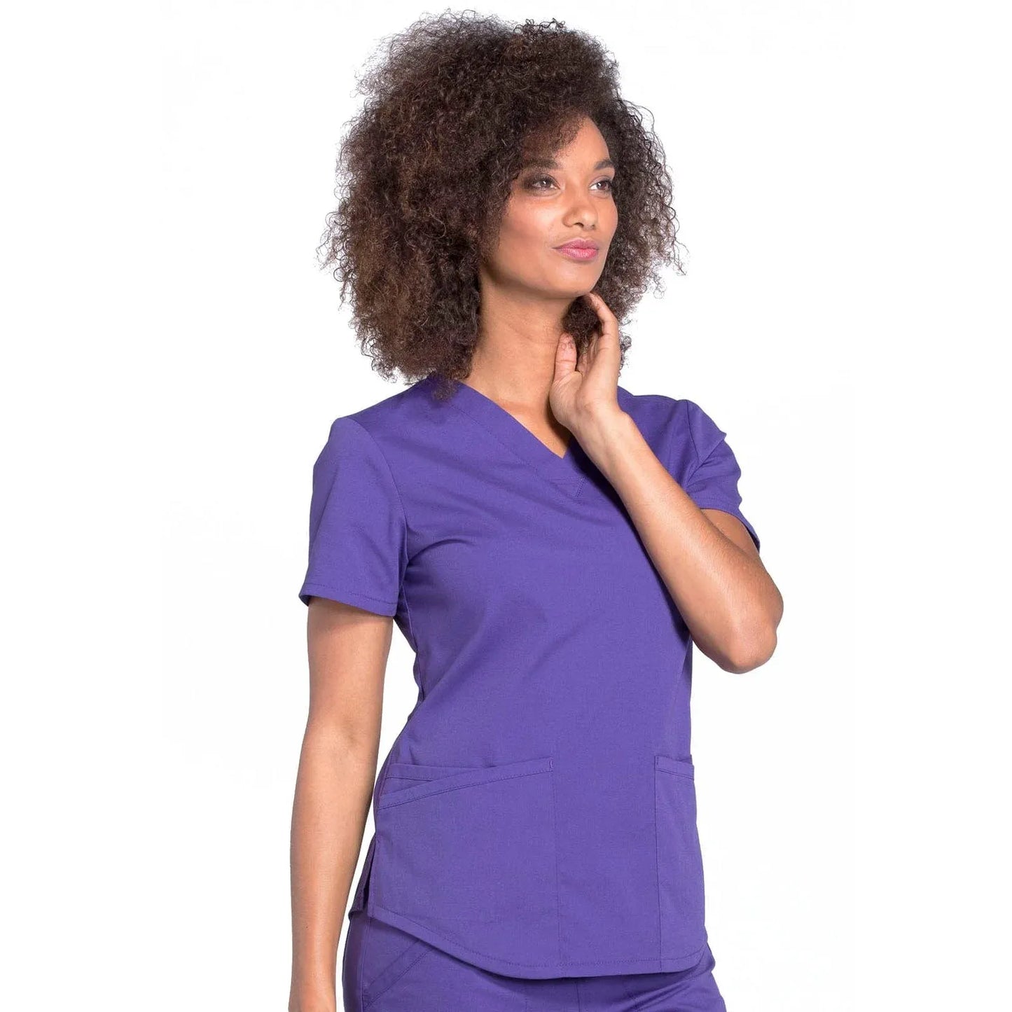 Cherokee Scrubs Top XS Cherokee Workwear Professionals WW665 Scrubs Top Womens V-Neck Grape
