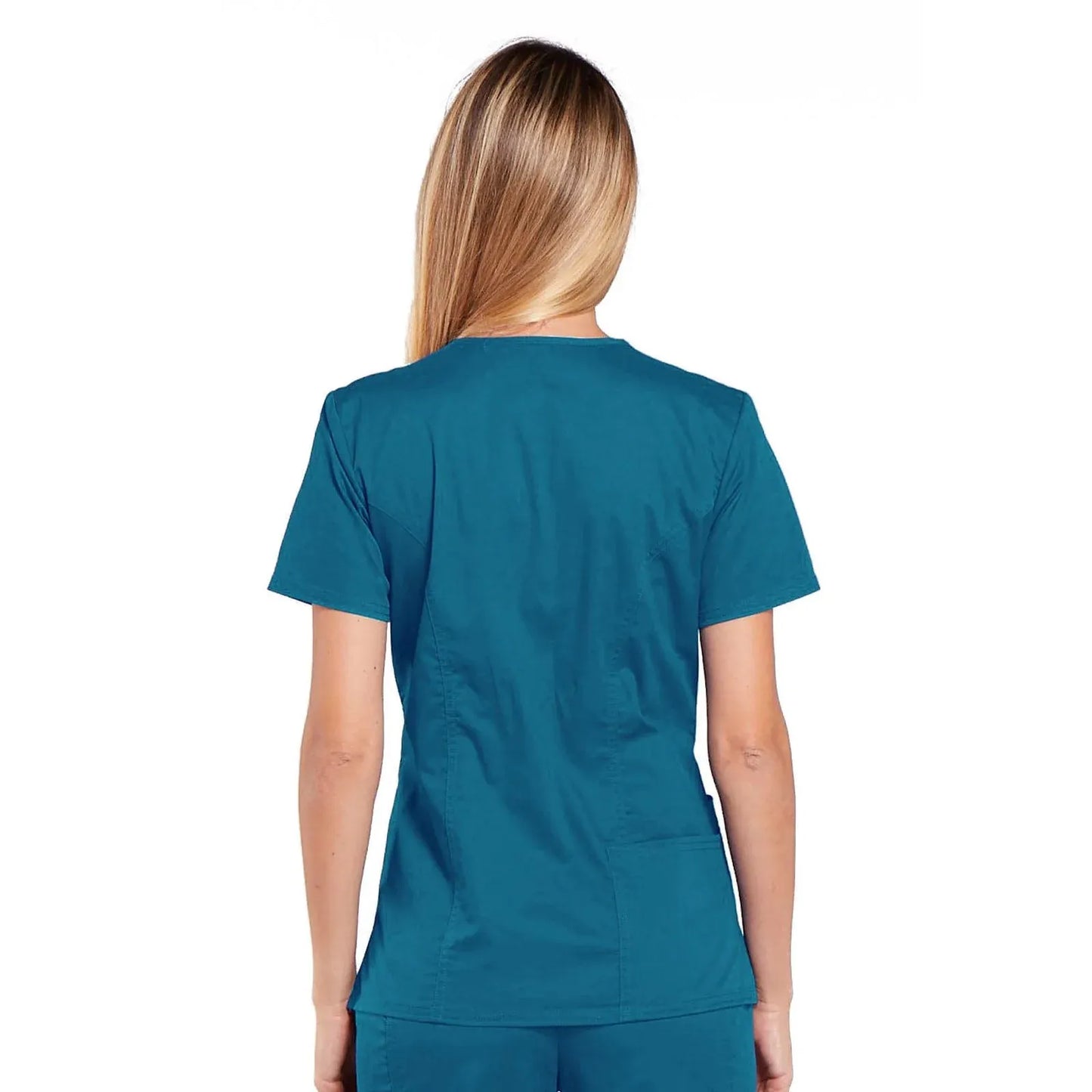 Cherokee Top Cherokee Workwear Top WW Core Stretch V-Neck Top Caribbean Blue