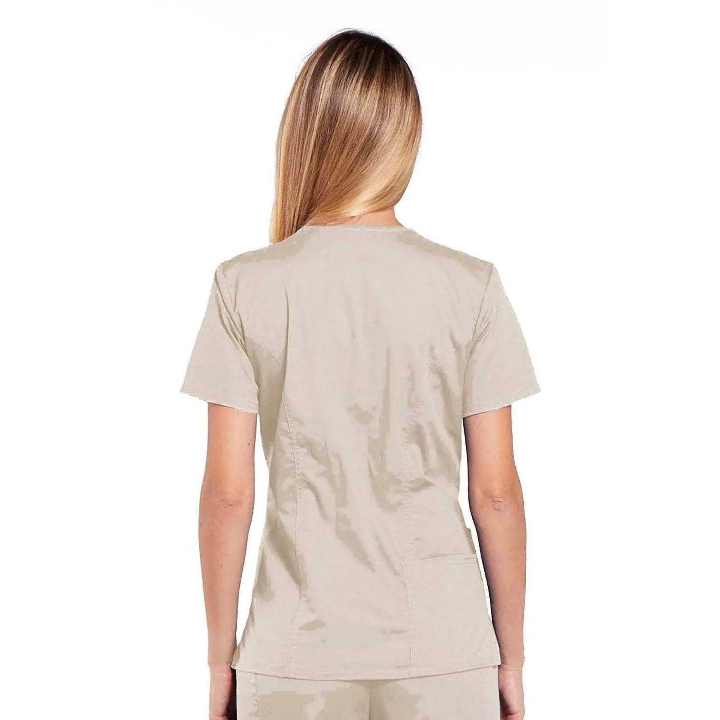 Cherokee Top L Cherokee Workwear Top WW Core Stretch V-Neck Top Khaki