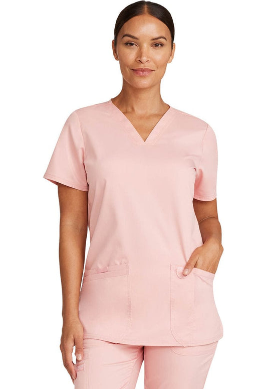 Cherokee Workwear WW620 V-Neck Top Women Top Pink Essence