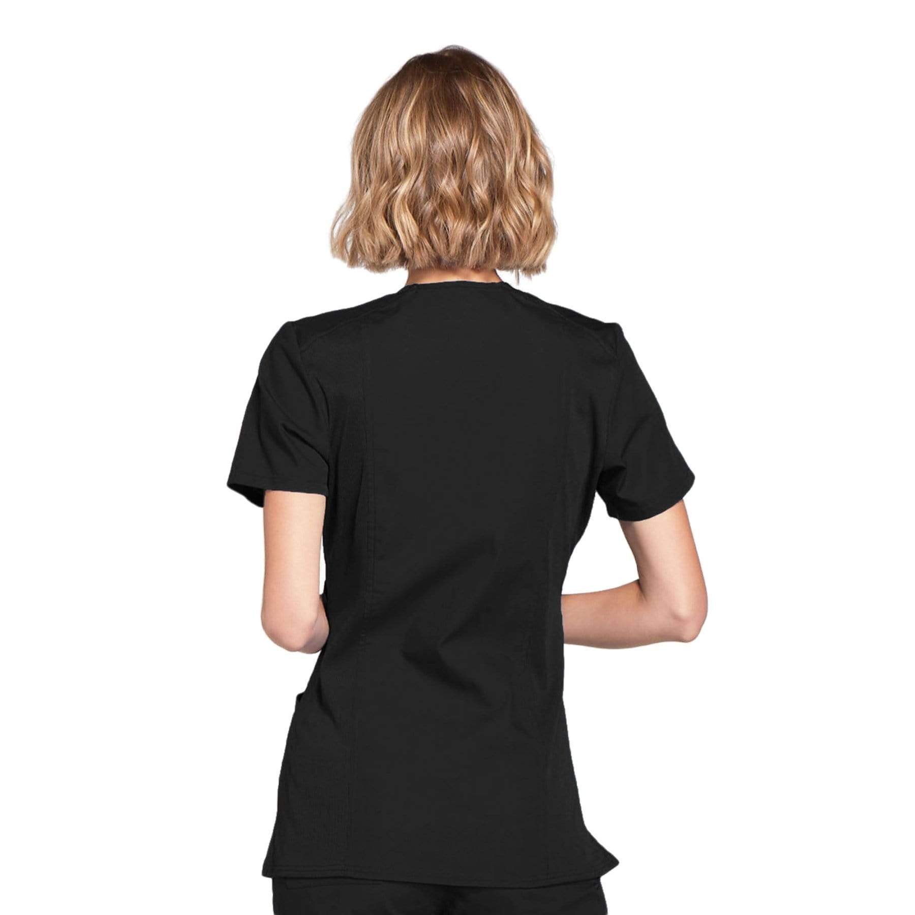 Cherokee Scrubs Top Cherokee Workwear WW650 Scrubs Top Women's Mock Wrap Black
