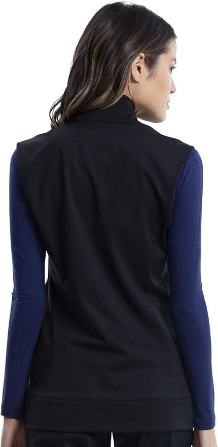 Cherokee WW Revolution WW521 Zip Front Knit Vest Black