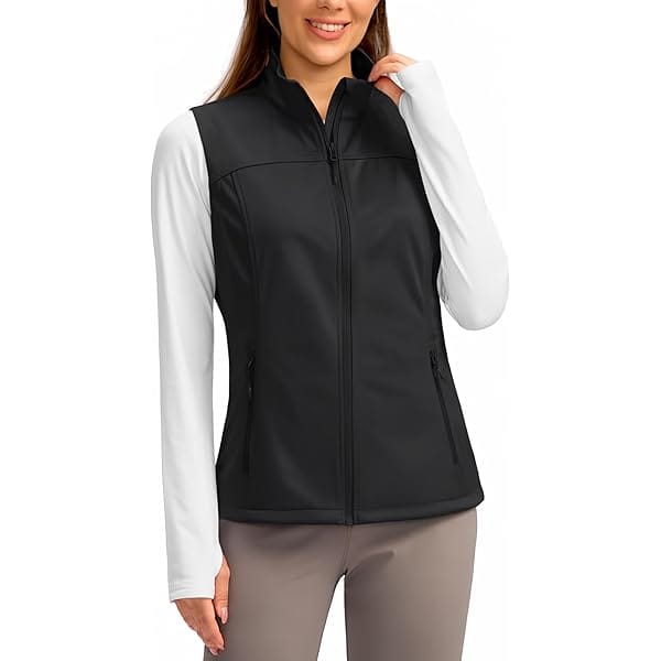 Cherokee WW Revolution WW521 Zip Front Knit Vest Black