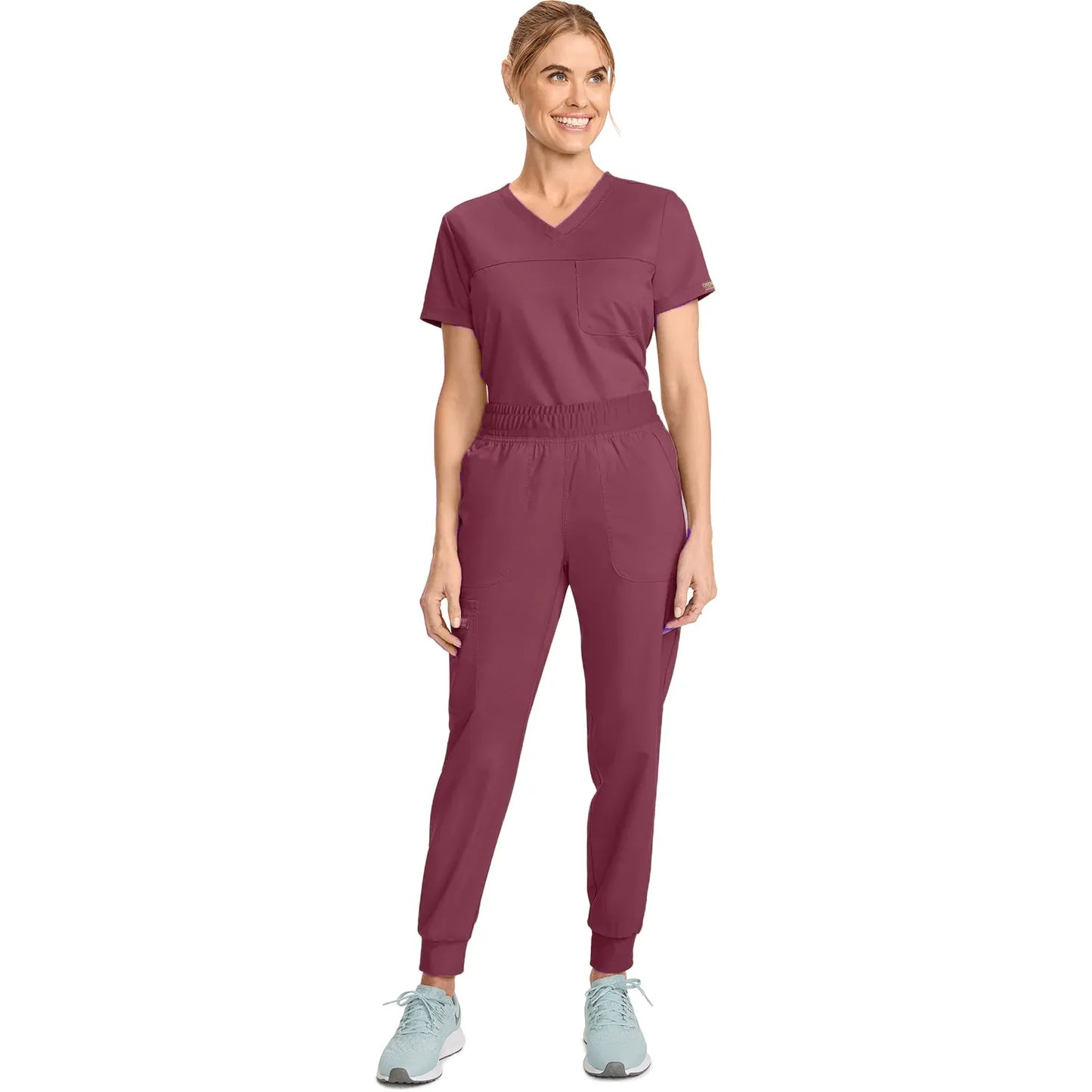 Cherokee WW115 Revolution Jogger Scrubs Pant Wine