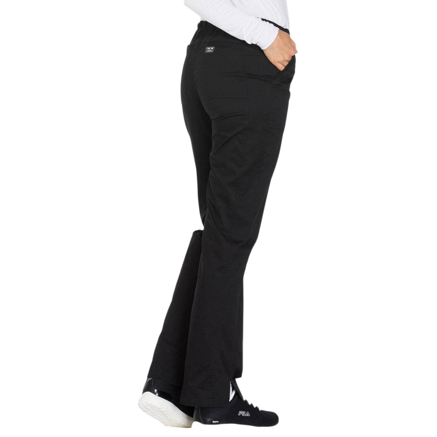Cherokee Scrubs Pants Cherokee WW130 Mid Rise Straight Leg Drawstring Pant Black