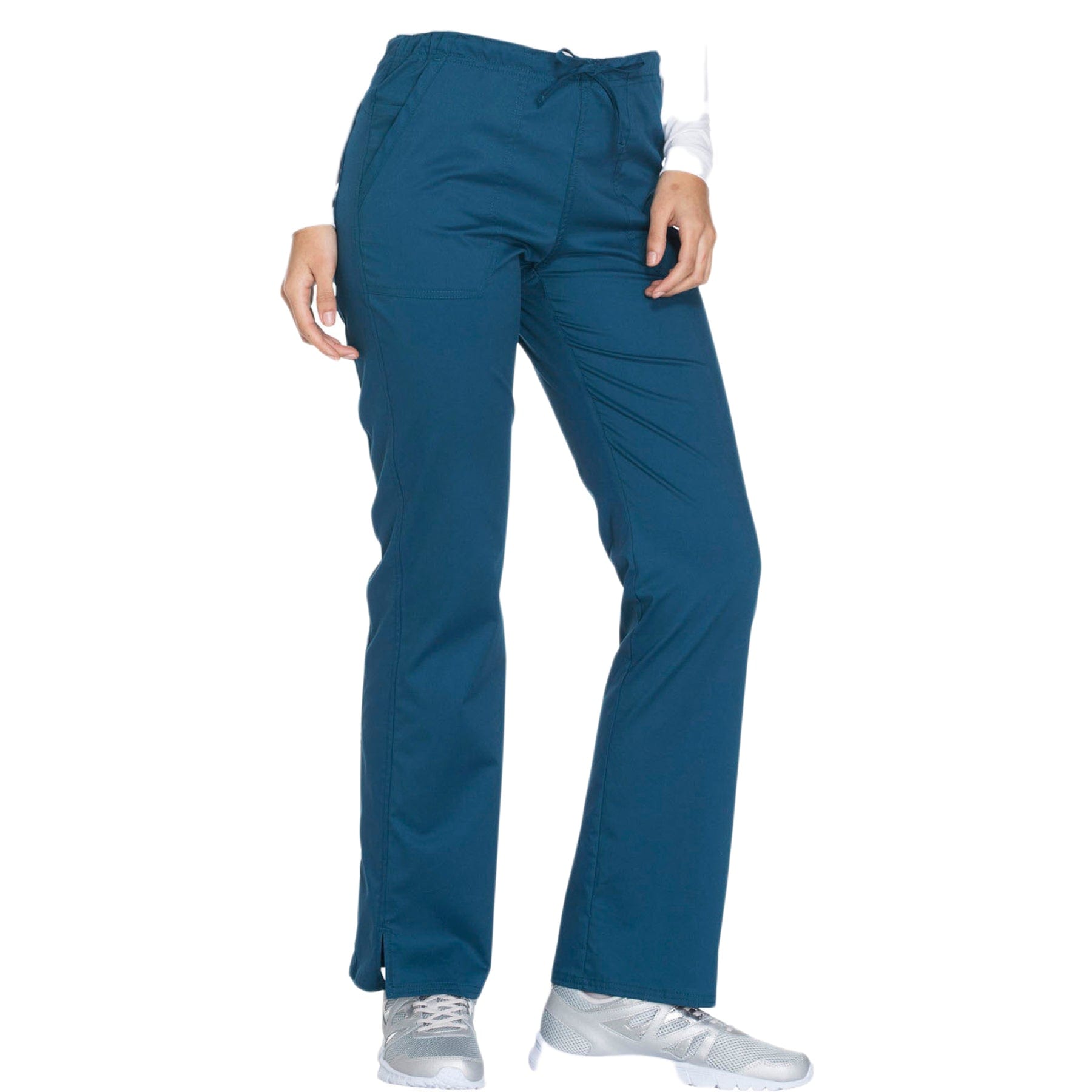 Cherokee Scrubs Pants 2XL / Regular Cherokee WW130 Mid Rise Straight Leg Drawstring Pant Caribbean Blue