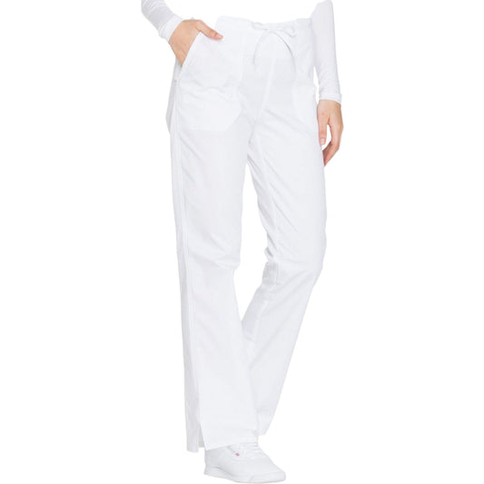 Cherokee Scrubs Pants XL / Regular Cherokee WW130 Mid Rise Straight Leg Drawstring Pant White