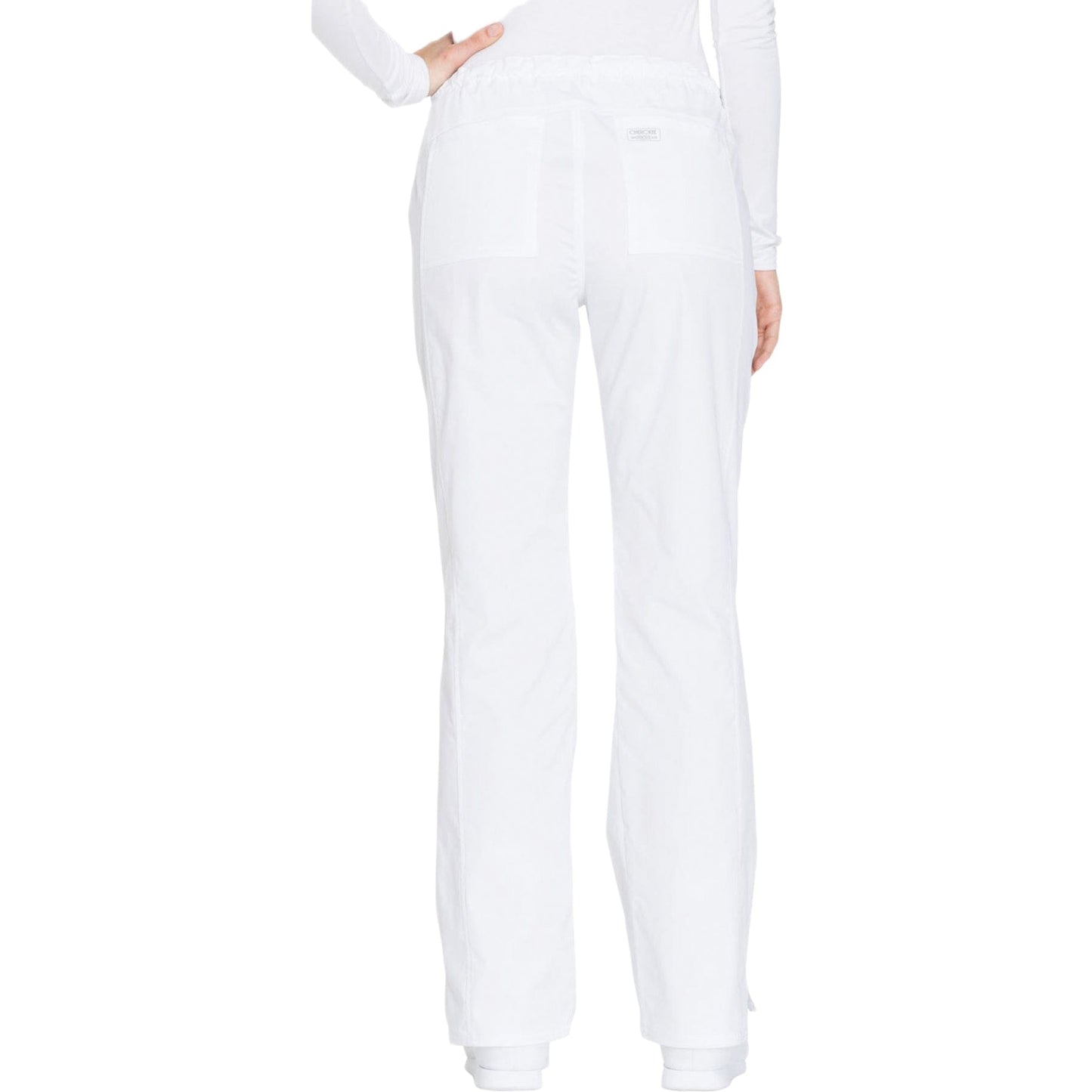 Cherokee Scrubs Pants XL / Regular Cherokee WW130 Mid Rise Straight Leg Drawstring Pant White