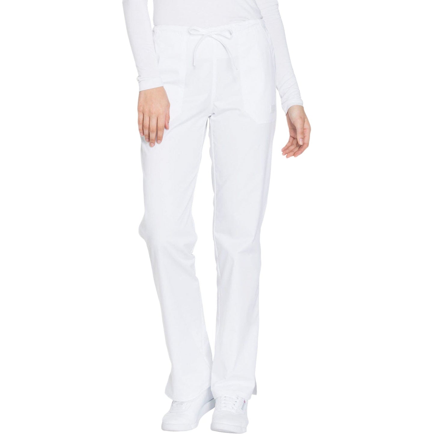 Cherokee Scrubs Pants XL / Regular Cherokee WW130 Mid Rise Straight Leg Drawstring Pant White
