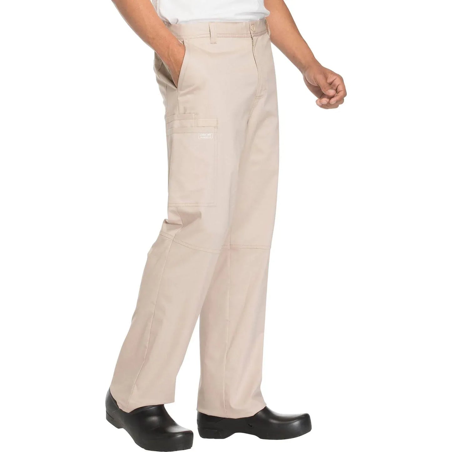 Cherokee Scrubs Pants S / Short leg Cherokee WW200 Khaki Core Stretch Mens Fly Front Pant