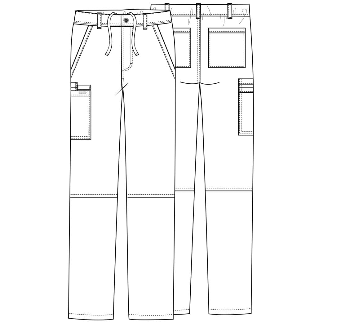 Cherokee Scrubs Pants Cherokee WW200 Khaki Core Stretch Mens Fly Front Pant