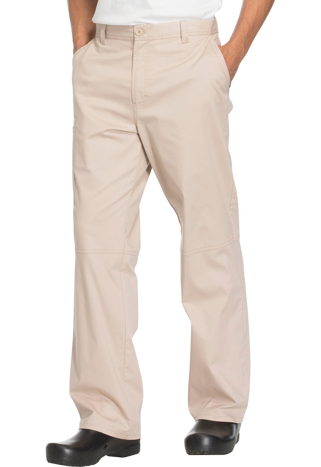 Cherokee Scrubs Pants Cherokee WW200 Khaki Core Stretch Mens Fly Front Pant