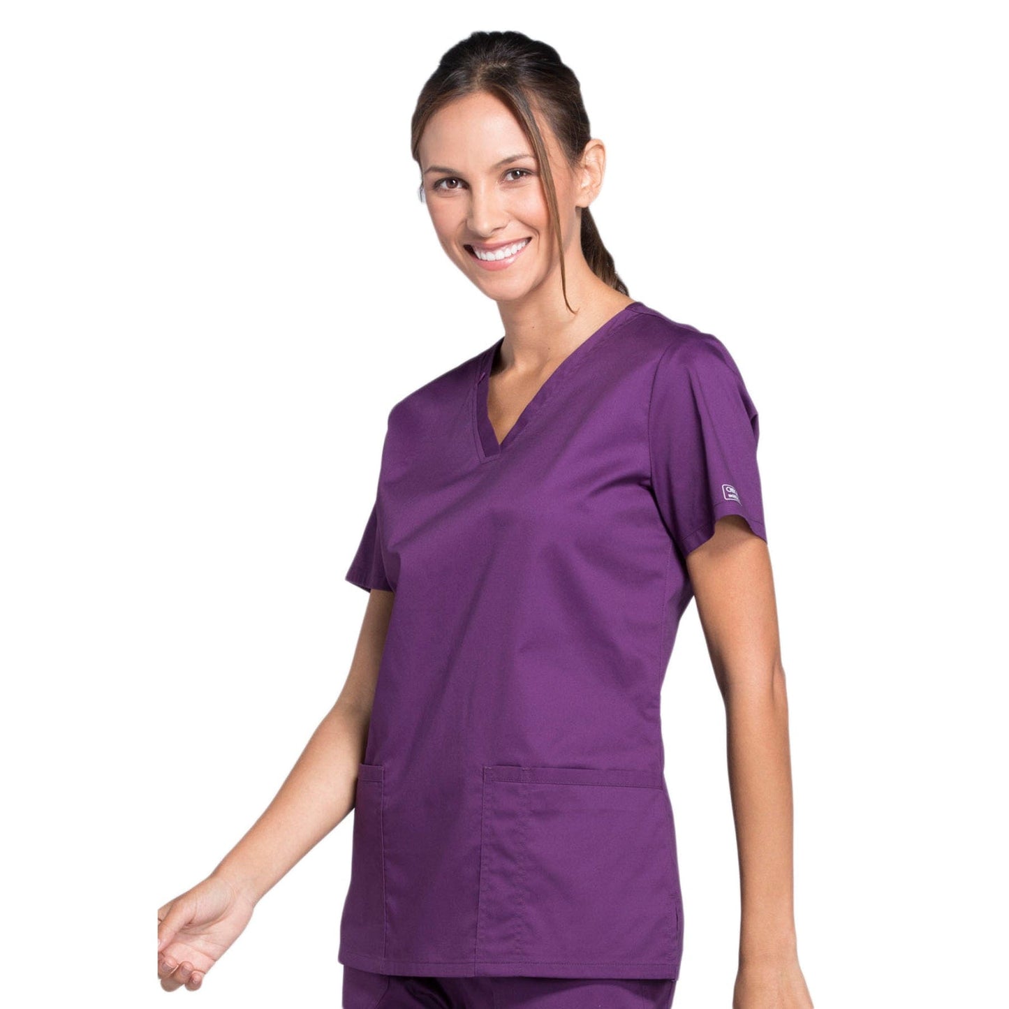 Cherokee Scrubs Top Cherokee WW630 Eggplant - Core Stretch V-Neck Top
