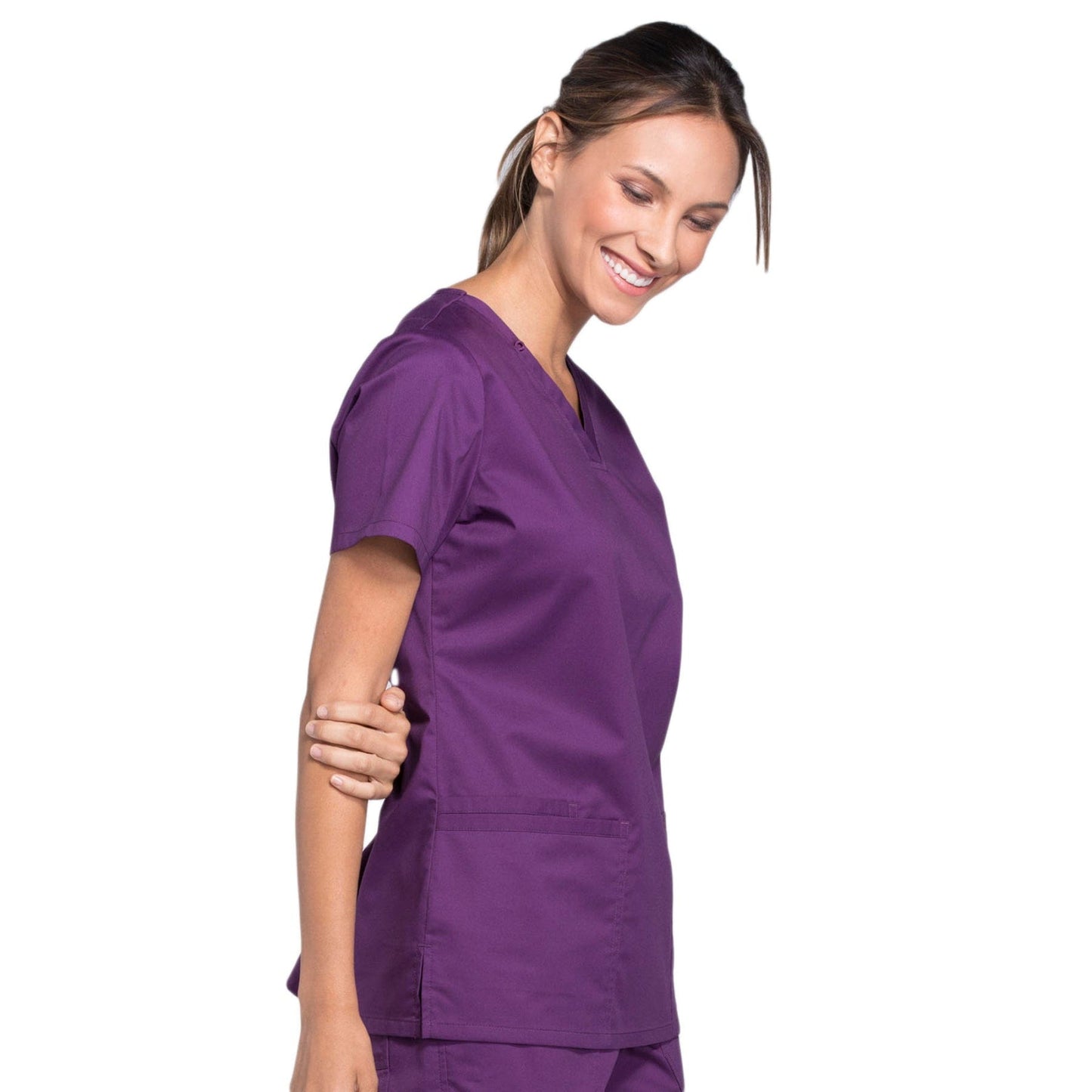Cherokee Scrubs Top Cherokee WW630 Eggplant - Core Stretch V-Neck Top