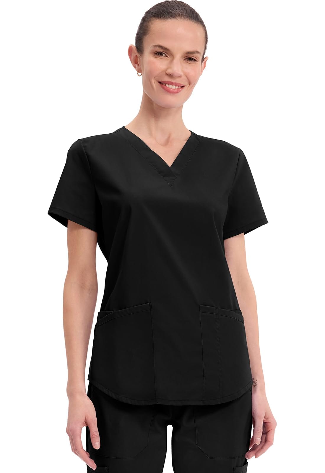 Cherokee WW665 Black MED - WW Professionals V-Neck Top 2