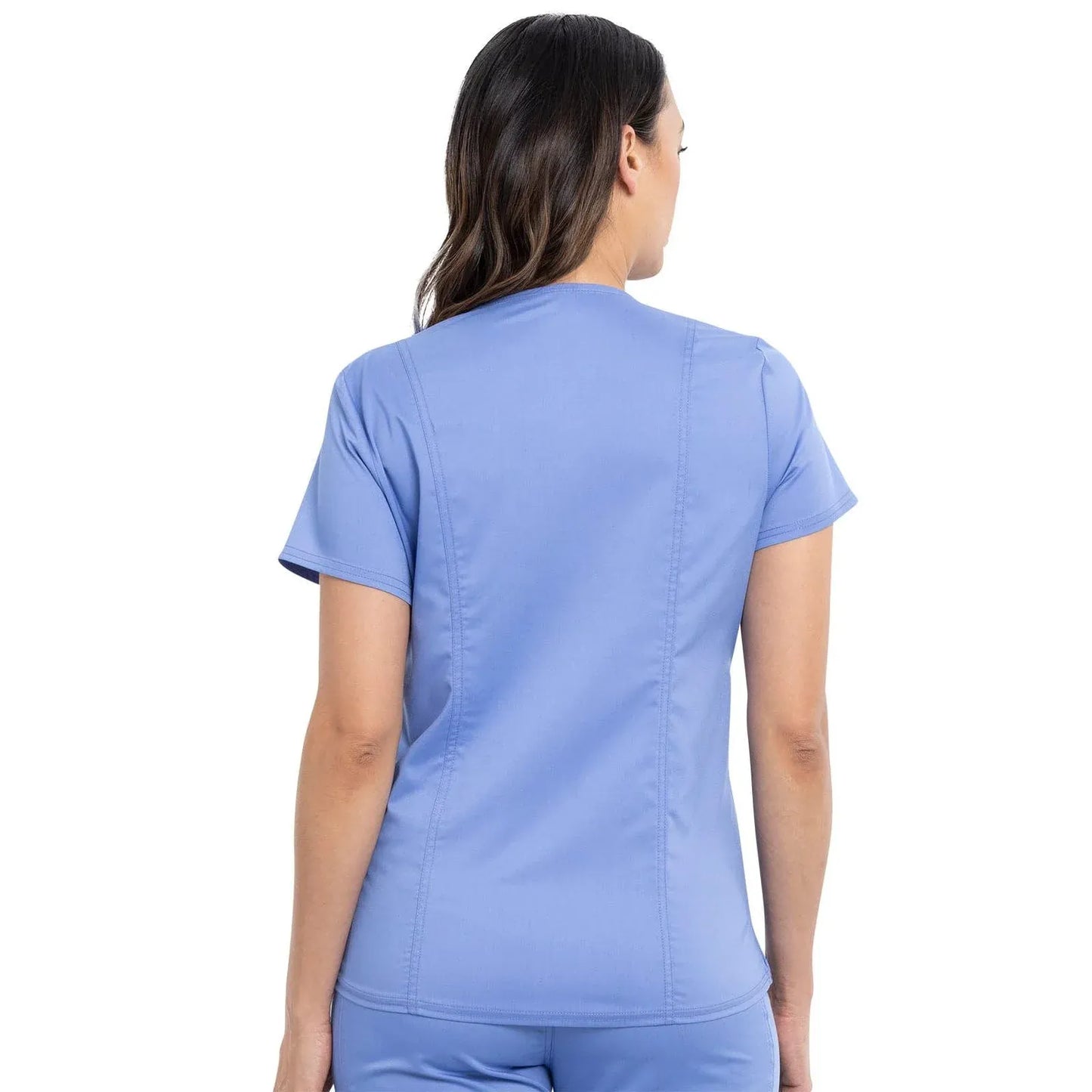 Cherokee WW688 Maternity Mock Wrap Top in Ciel Blue