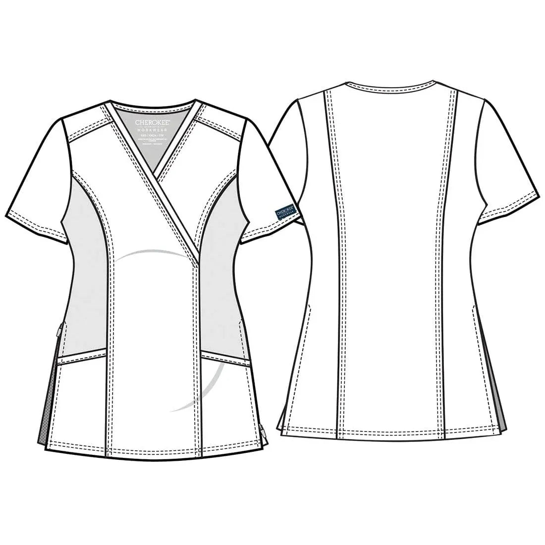 Cherokee WW688 Maternity Mock Wrap Top in Ciel Blue – Medshop Australia