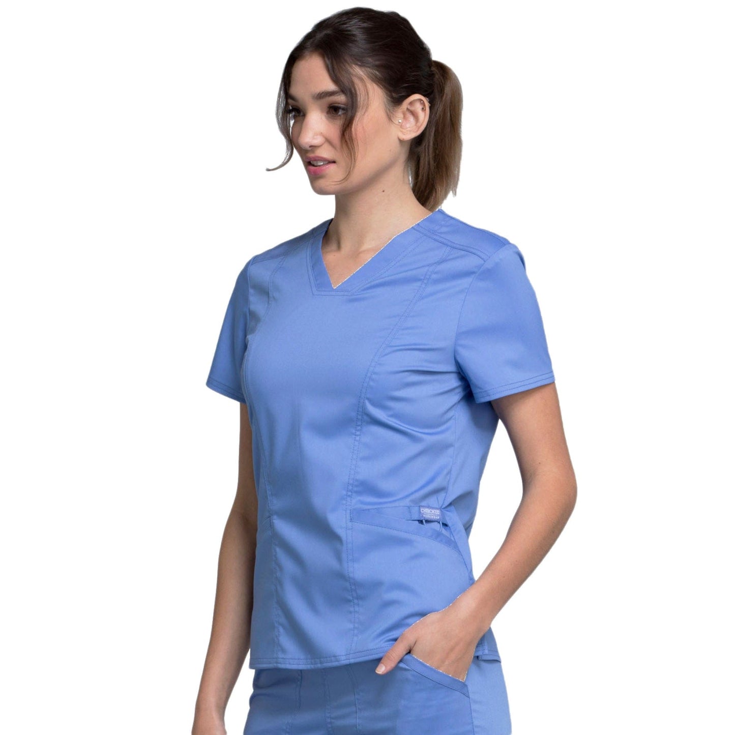 Cherokee Scrub Tops XL Cherokee WW710 Ciel Blue - Revolution V-Neck Top