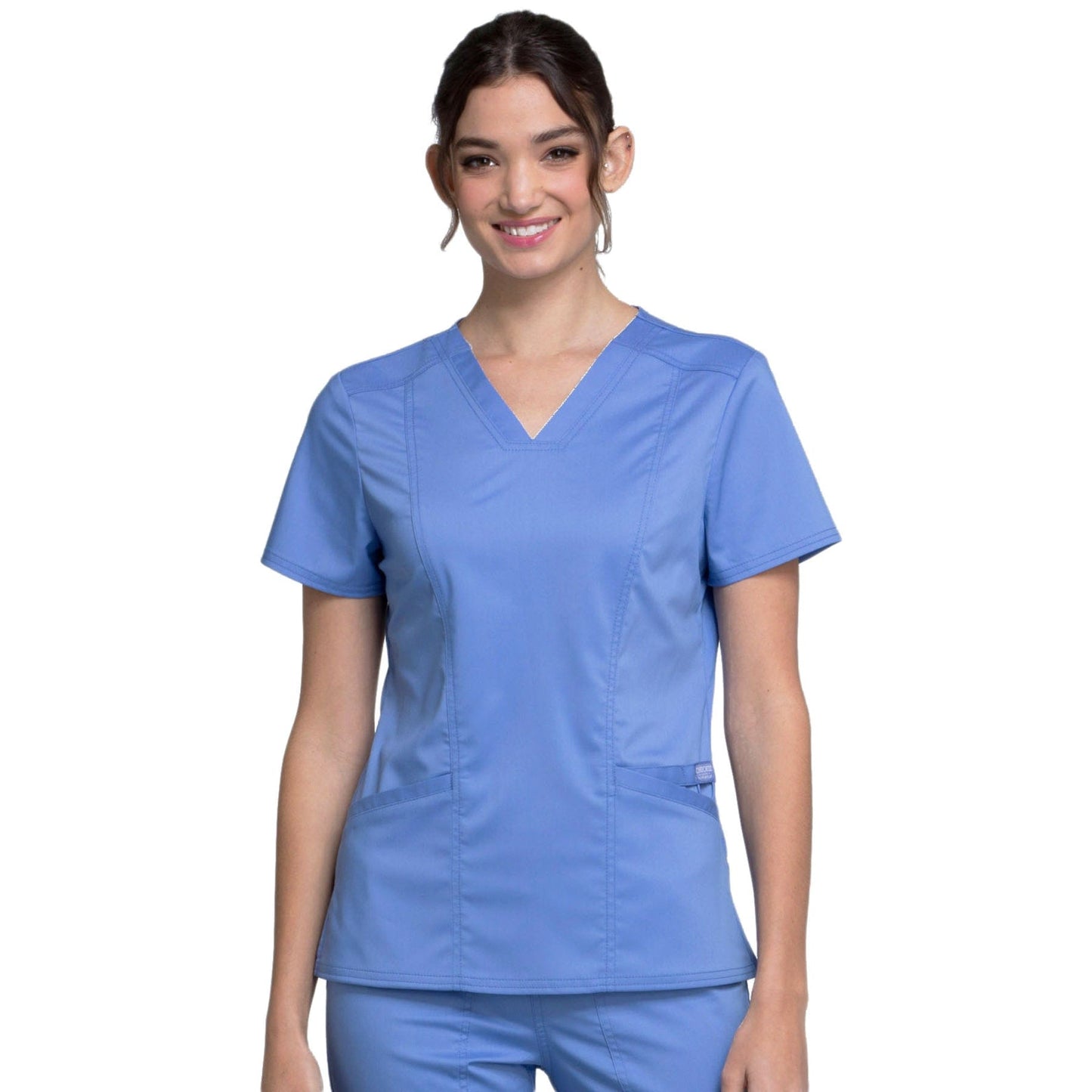 Cherokee Scrub Tops XXS Cherokee WW710 Ciel Blue - Revolution V-Neck Top