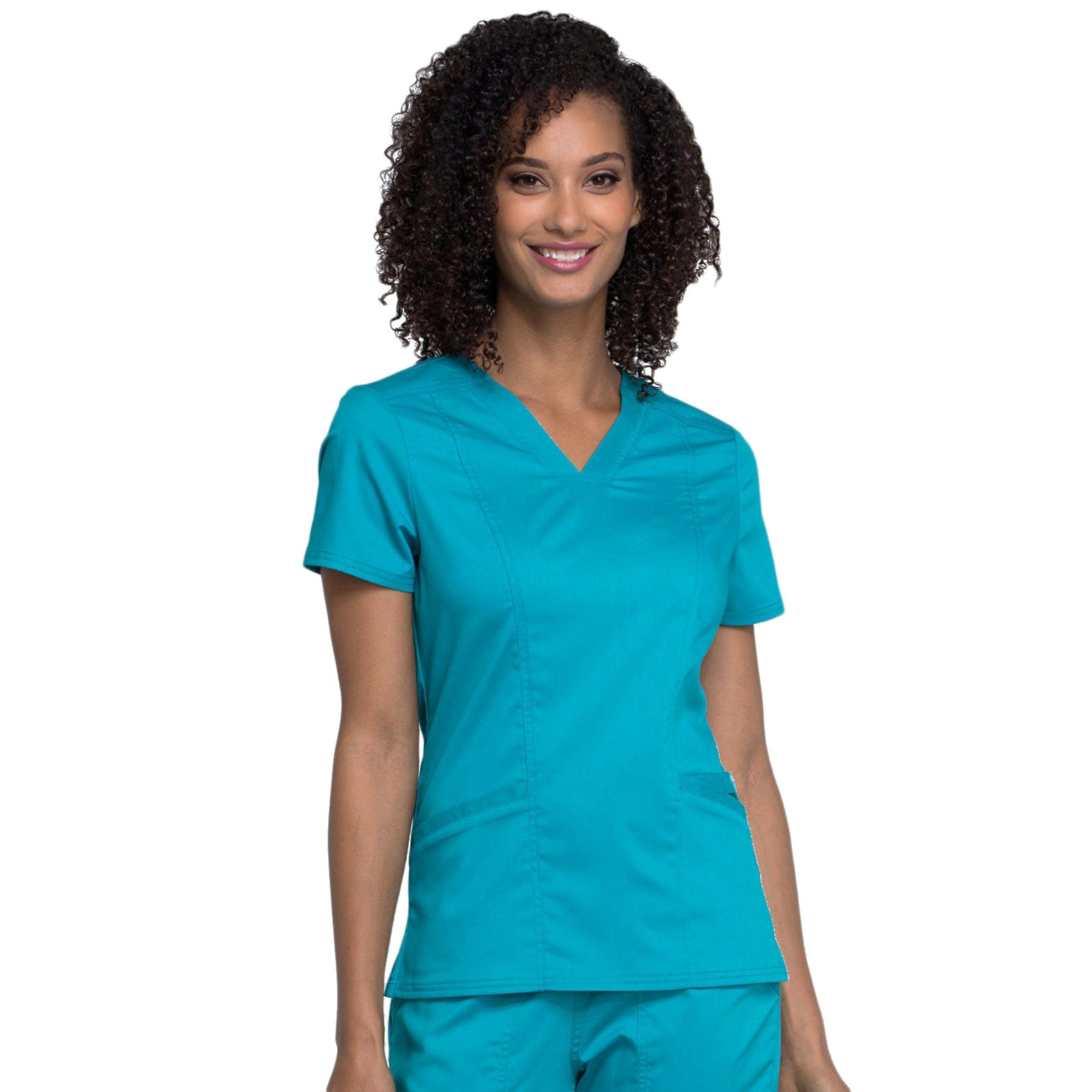 Cherokee Scrub Tops XXS Cherokee WW710 Teal Blue - Revolution V-Neck Scrub Top