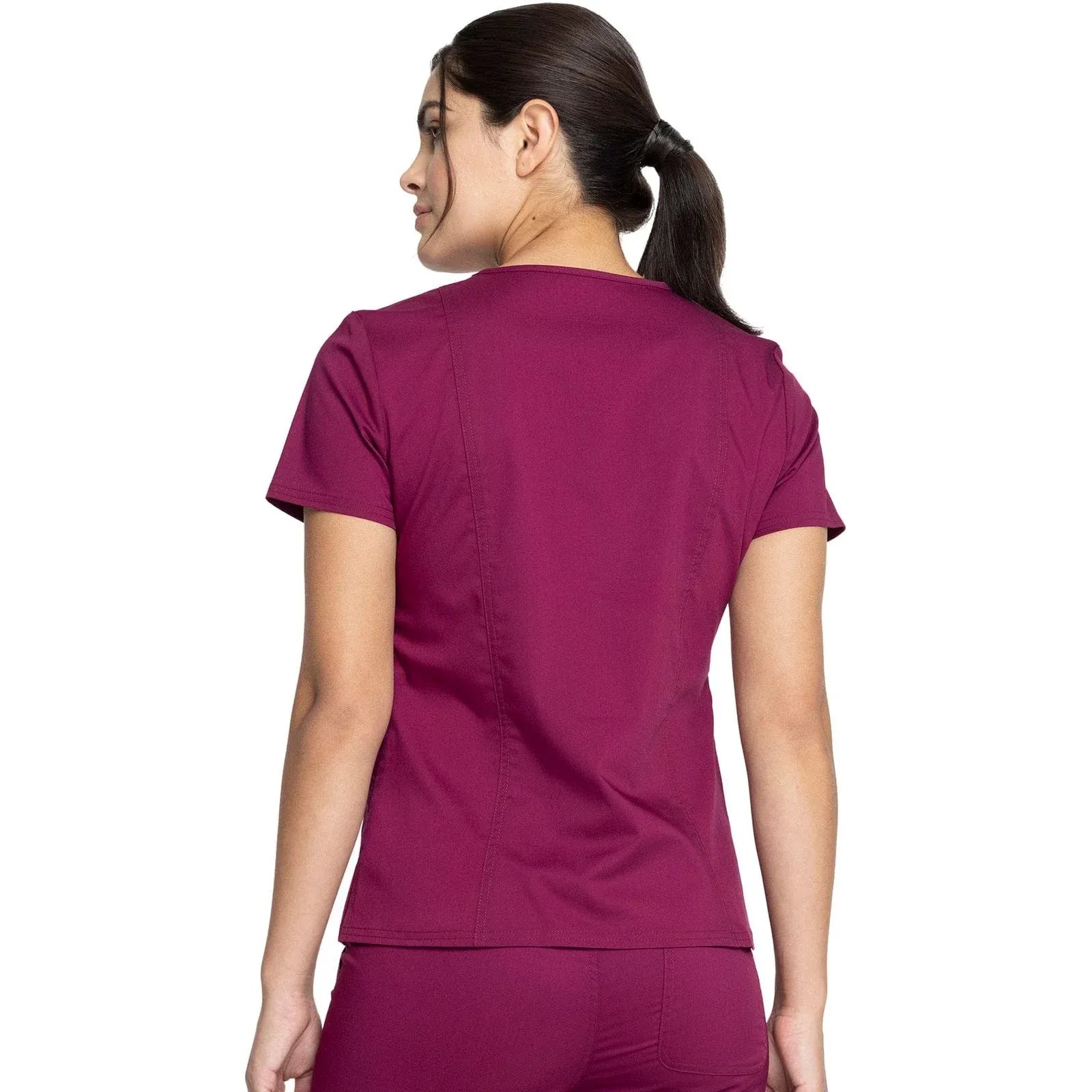 Cherokee Scrubs Top Cherokee WW710 Wine - Revolution V-Neck Scrub Top