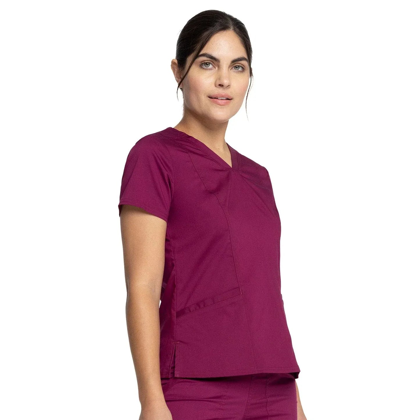 Cherokee Scrubs Top Cherokee WW710 Wine - Revolution V-Neck Scrub Top