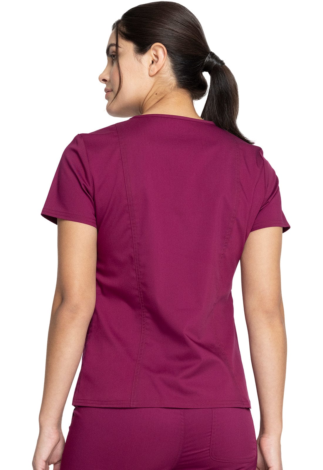 Cherokee Scrubs Top Cherokee WW710 Wine - Revolution V-Neck Scrub Top