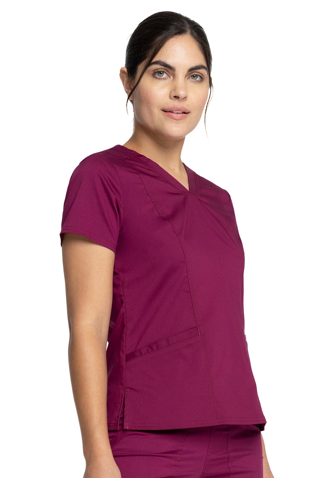 Cherokee Scrubs Top Cherokee WW710 Wine - Revolution V-Neck Scrub Top