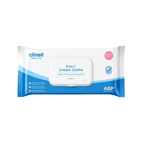 Clinell Contiplan 3-in-1 Cream Cloths – 25 Cloths – product