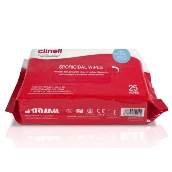 Clinell Peracetic Acid Sporicidal Wipes – 25 Wipes – image 3