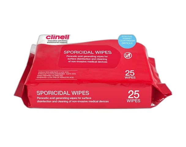 Clinell Peracetic Acid Sporicidal Wipes – 25 Wipes – product