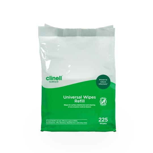 Clinell Universal Disinfectant Wipes – Refill for Bucket, 225 Wipes – product