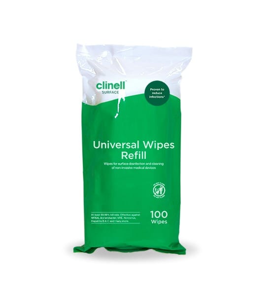 Clinell Universal Disinfectant Wipes – Refill for Tub, 100 Wipes – product