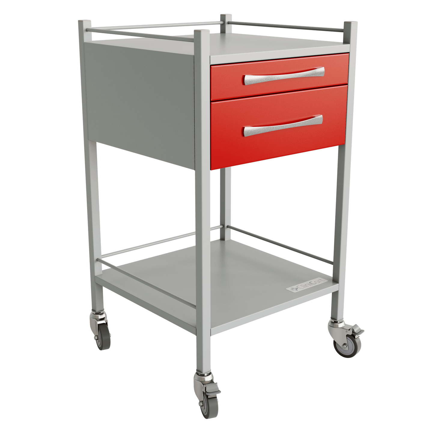 Clinicart Dressing Instrument Trolley Red 2 Drawer