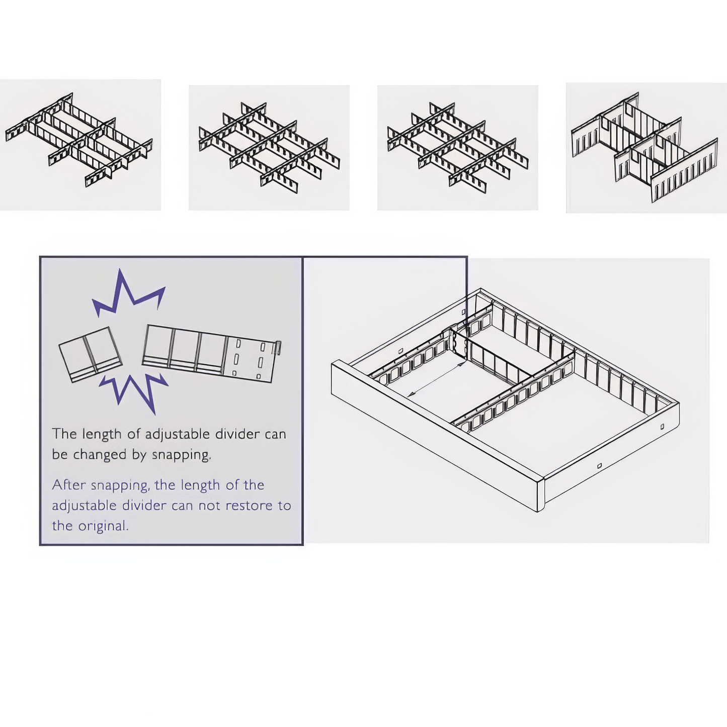 Clinicart Emergency Cart 6inch Fixed Drawer Divider Set