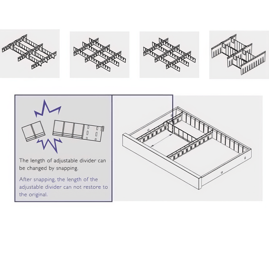 Clinicart Emergency Cart 6inch Fixed Drawer Divider Set