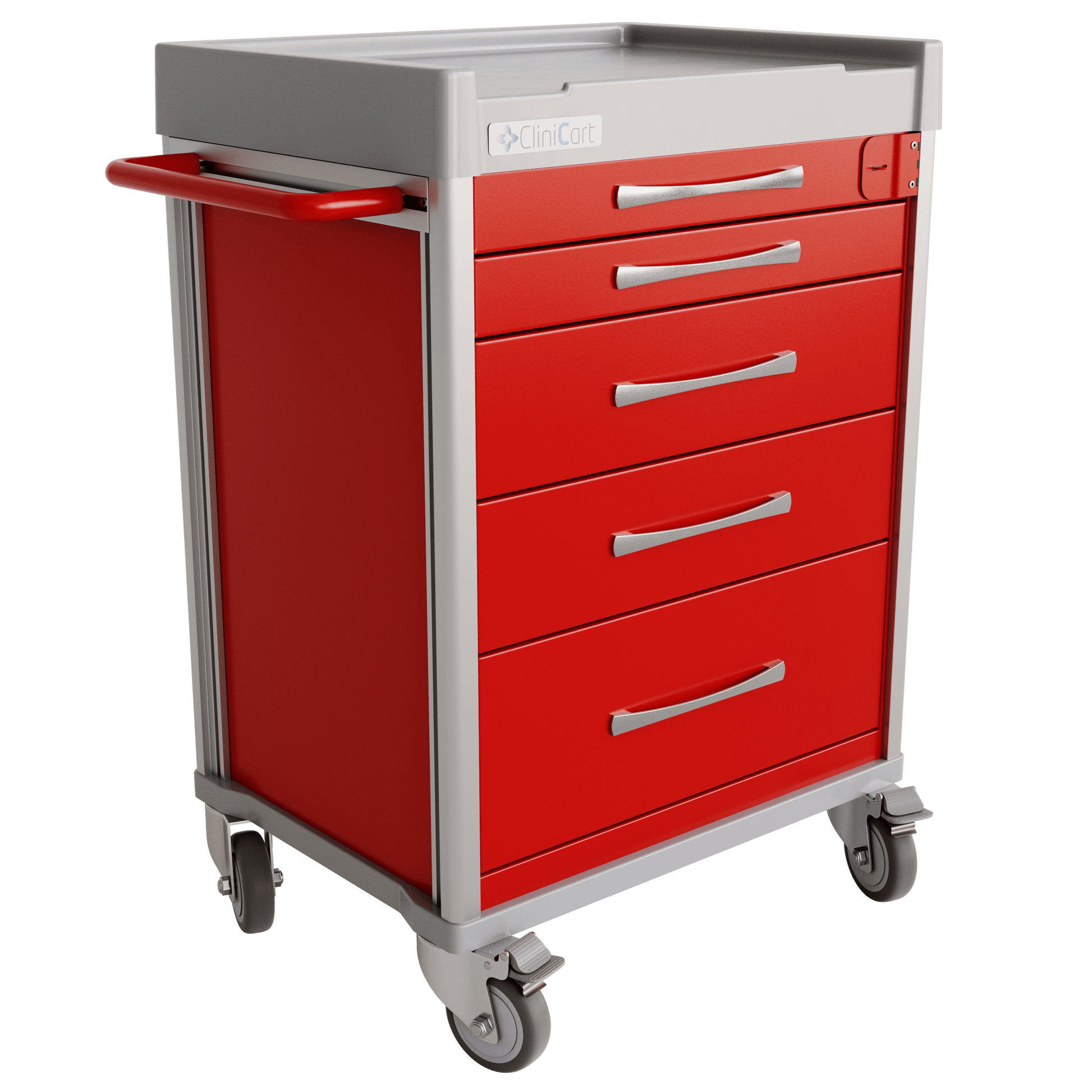 Clinicart Clinicart Emergency Trolley Cart in Red