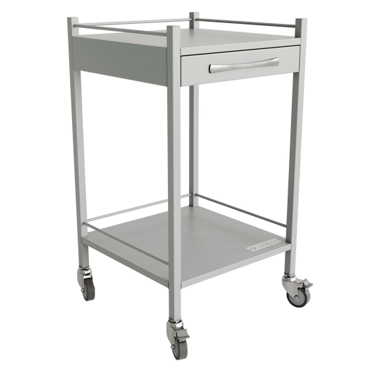 Clinicart Clinicart Instrument Trolley Silver 1 Drawer