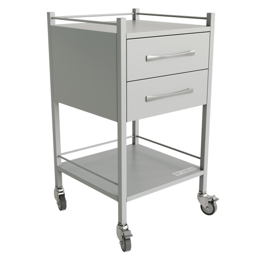 Clinicart Clinicart Instrument Trolley Silver 2 Drawer