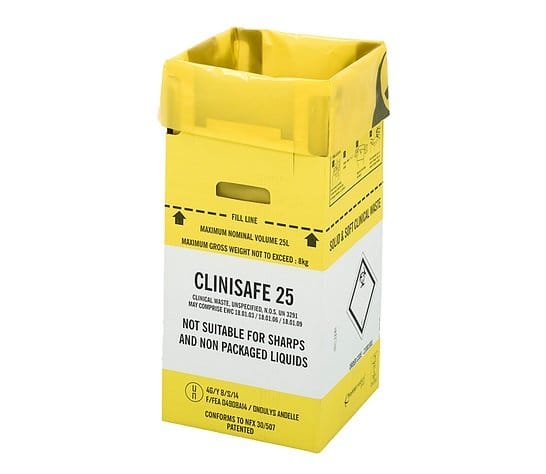 Clinisafe Flatpack 25 Litre Carton Sharps Container