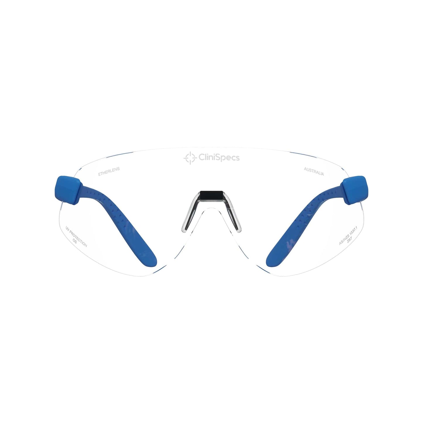 CliniSpecs Medical Safety Glasses Elite Cobalt with Black Nose