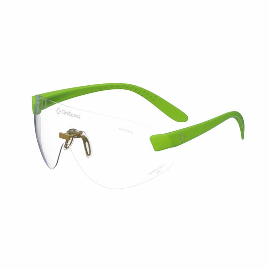 CliniSpecs Medical Safety Glasses Luminous Lime with Gold Nose