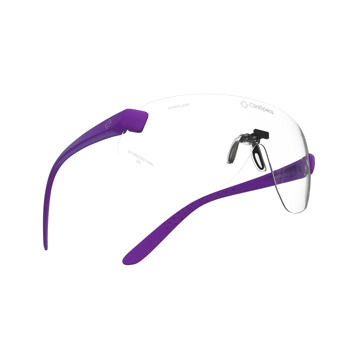 CliniSpecs Medical Safety Glasses Noble Purple with Black Nose