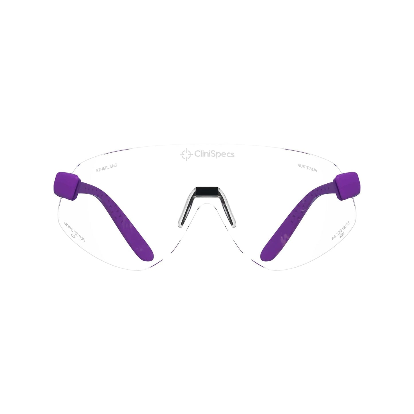 CliniSpecs Medical Safety Glasses Noble Purple with Black Nose