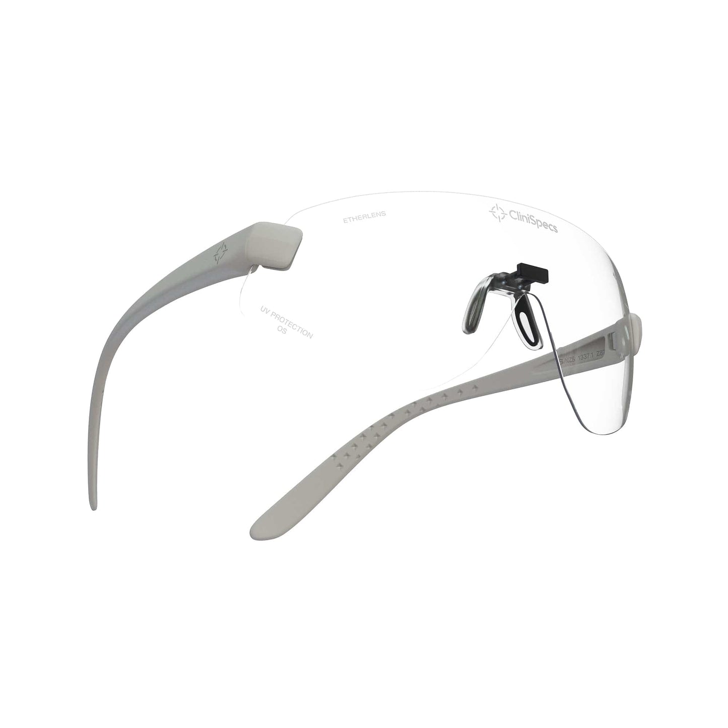 CliniSpecs Medical Safety Glasses Optic White with Black Nose
