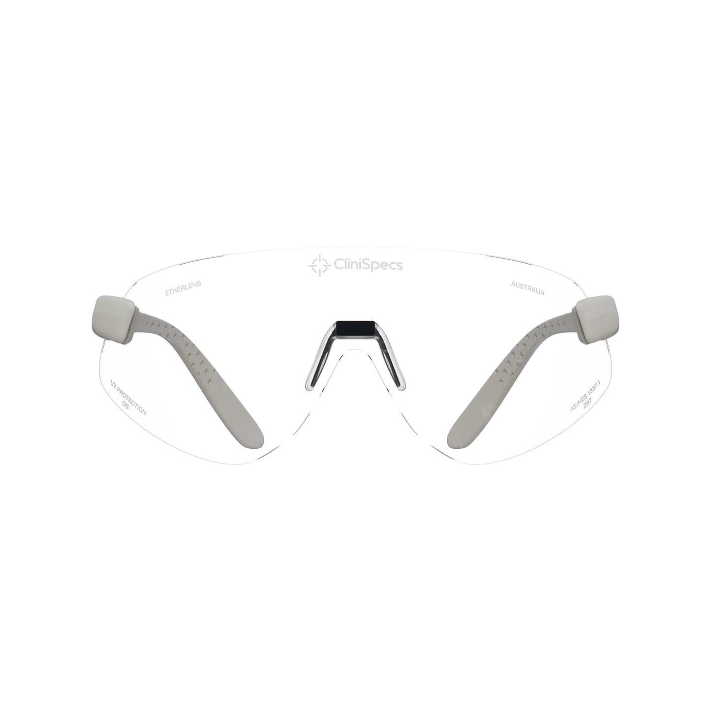 CliniSpecs Medical Safety Glasses Optic White with Black Nose