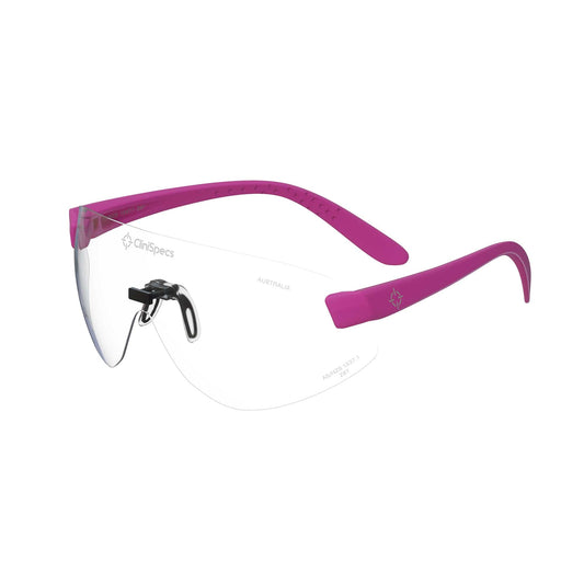 CliniSpecs Medical Safety Glasses Pulse Pink with Black Nose
