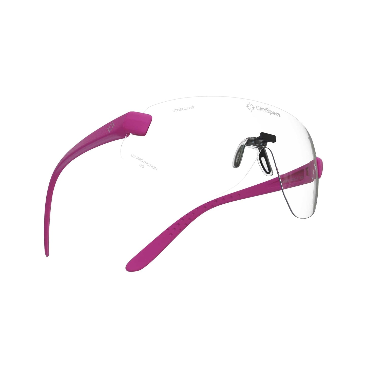 CliniSpecs Medical Safety Glasses Pulse Pink with Black Nose