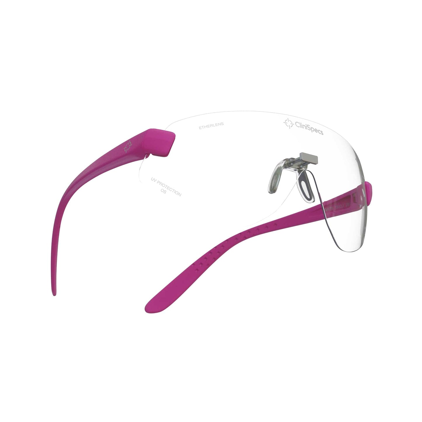 CliniSpecs Medical Safety Glasses Pulse Pink with Silver Nose