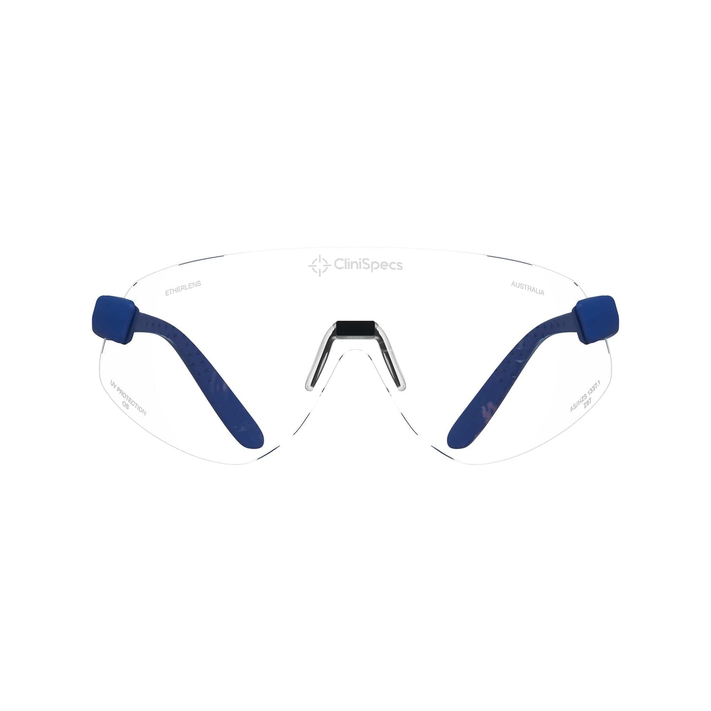 CliniSpecs Medical Safety Glasses Regal Navy with Black Nose
